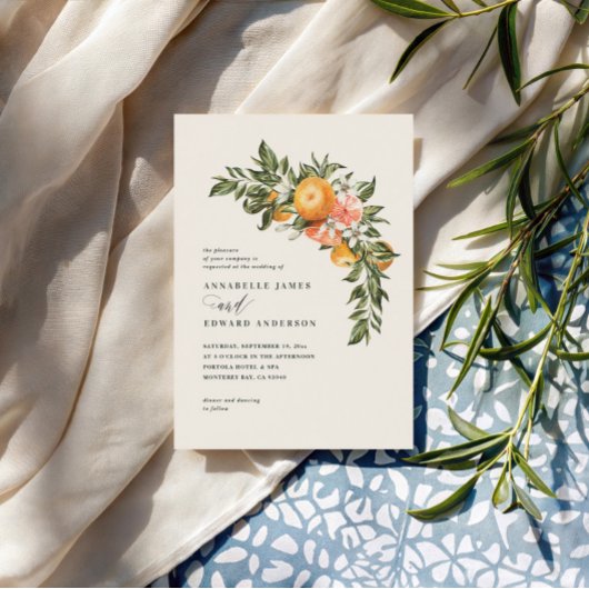 Orangefarbene Zitrusblüte Aquarellfarben botanisch