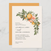 Orangefarbene Zitrusblüte Aquarellfarben botanisch (Vorne/Hinten)