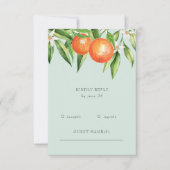 Orangefarbene Zitrusfrüchte Botanische Hochzeit RSVP Karte (Vorderseite)