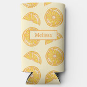 Orangefarbene Zitrusfrüchte mit Individuelle Name Selters Dosenkühler (Vorderseite)