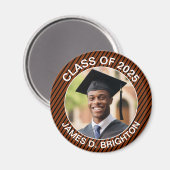 Orangefarbener Abschluss mit schwarzem Foto Magnet (Vorderseite/Rückseite)