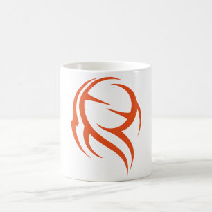 Orangefarbener, Abstrakt dekorativer Vektor Kaffeetasse