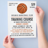 Orangefarbener Basketball, Basketballtrainingskurs Flyer (Hand)