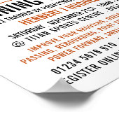 Orangefarbener Basketball, Basketballtrainingskurs Poster (Ecke)