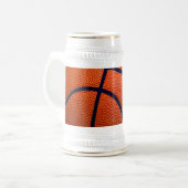 Orangefarbener Basketball Bierglas (Vorderseite Links)