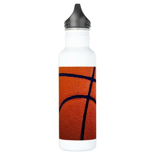 Orangefarbener Basketball Edelstahlflasche (Links)