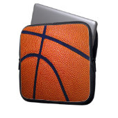 Orangefarbener Basketball Laptopschutzhülle (Vorderseite Links)