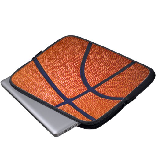 Orangefarbener Basketball Laptopschutzhülle (Vorne Knopf)