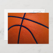 Orangefarbener Basketball Postkarte (Vorne/Hinten)