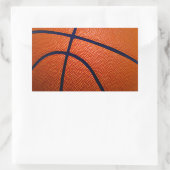 Orangefarbener Basketball Rechteckiger Aufkleber (Tasche)