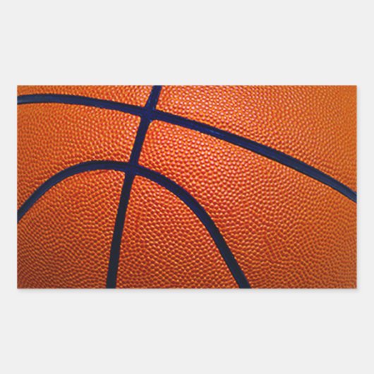 Orangefarbener Basketball Rechteckiger Aufkleber (Vorderseite)