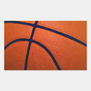 Orangefarbener Basketball Rechteckiger Aufkleber