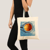 Orangefarbener Basketball über dem Ring, Tragetasche (Vorderseite (Produkt))