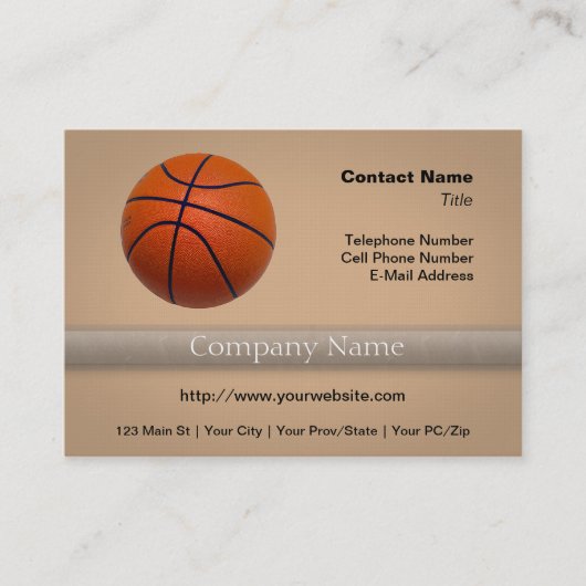 Orangefarbener Basketball Visitenkarte (Vorderseite)