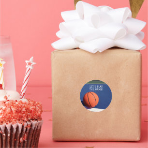 Orangefarbener Basketballsportklassiker Rundaufkle Runder Aufkleber