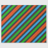 Orangefarbener, blauer, grüner, schwarzer Glitzer Geschenkpapier (Flach)