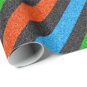 Orangefarbener, blauer, grüner, schwarzer Glitzer Geschenkpapier (Rolleneckpunkt)