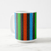 Orangefarbener, blauer, grüner, schwarzer Glitzer Kaffeetasse (Vorderseite Links)