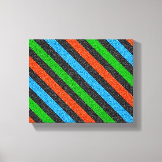 Orangefarbener, blauer, grüner, schwarzer Glitzer  Leinwanddruck (Vorderseite)