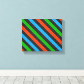 Orangefarbener, blauer, grüner, schwarzer Glitzer  Leinwanddruck (Insitu (Holzboden))