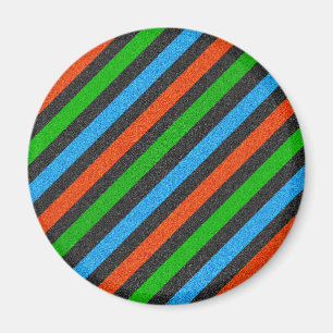 Orangefarbener, blauer, grüner, schwarzer Glitzer Magnet
