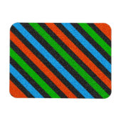 Orangefarbener, blauer, grüner, schwarzer Glitzer Magnet (Horizontal)