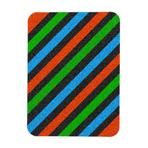 Orangefarbener, blauer, grüner, schwarzer Glitzer Magnet