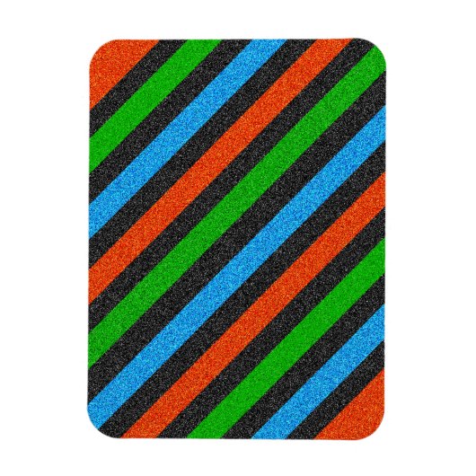 Orangefarbener, blauer, grüner, schwarzer Glitzer Magnet (Vertikal)