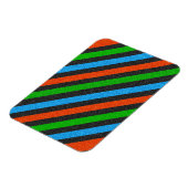 Orangefarbener, blauer, grüner, schwarzer Glitzer Magnet (Linke Seite)