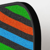 Orangefarbener, blauer, grüner, schwarzer Glitzer Pickleball Schläger (Linke Seite)