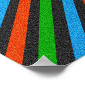 Orangefarbener, blauer, grüner, schwarzer Glitzer Poster (Ecke)