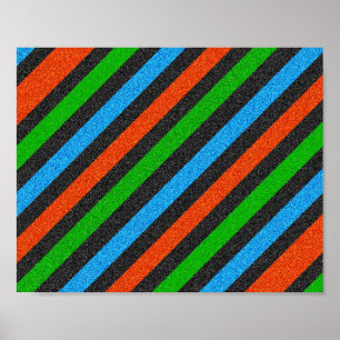 Orangefarbener, blauer, grüner, schwarzer Glitzer  Poster