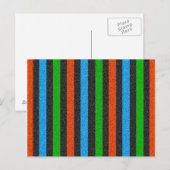 Orangefarbener, blauer, grüner, schwarzer Glitzer Postkarte (Vorne/Hinten)