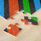 Orangefarbener, blauer, grüner, schwarzer Glitzer  Puzzle (Seite)