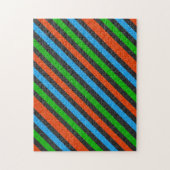 Orangefarbener, blauer, grüner, schwarzer Glitzer  Puzzle (Vertikal)