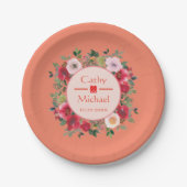 Orangefarbener Blumenkranz moderne chinesische Hoc Pappteller (Vorderseite)