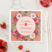 Orangefarbener Blumenkranz moderne chinesische Hoc Serviette (Beispiel)