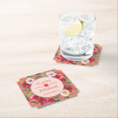 Orangefarbener Blumenkranz moderne chinesische Hoc Untersetzer (Vor Ort)