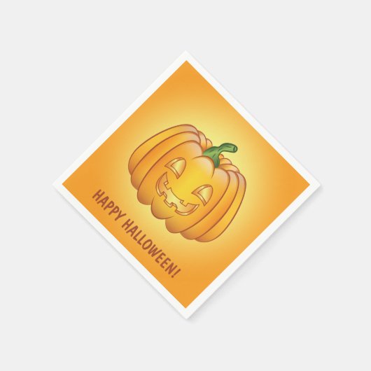 Orangefarbener Cartoon Pumpkin und glücklicher Hal Serviette (Ecke)