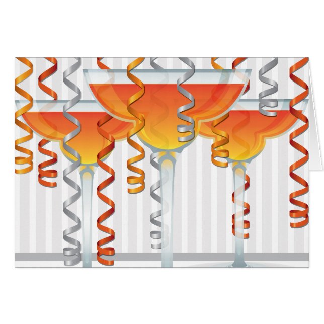 Orangefarbener Cocktail und Band (Vorderseite (Horizontal))