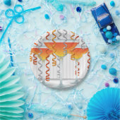 Orangefarbener Cocktail und Band Pappteller (Party)