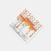 Orangefarbener Cocktail und Band Serviette (Ecke)