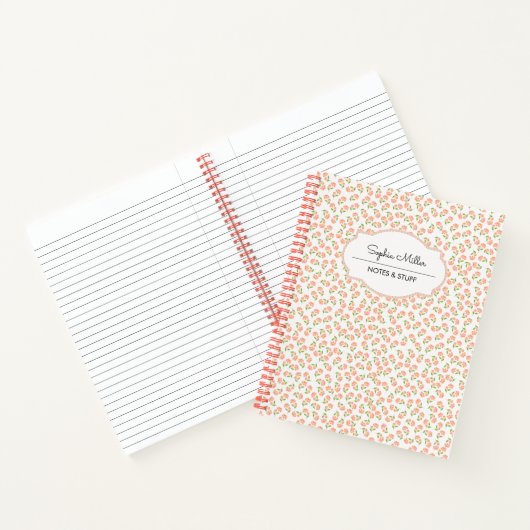 Orangefarbener Coquette Personalisierte Spirale Notizblock (Innenseite)