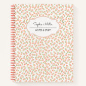 Orangefarbener Coquette Personalisierte Spirale Notizblock (Vorderseite)