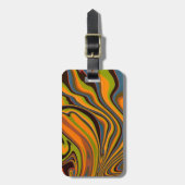 Orangefarbener doppelseitiger Gepäckanhänger (Vorderseite vertikal)