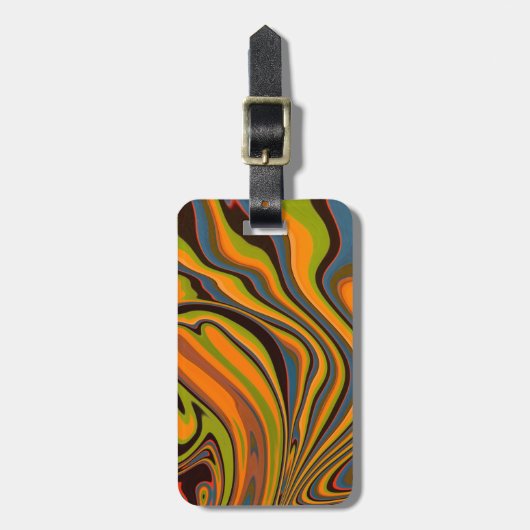 Orangefarbener doppelseitiger Gepäckanhänger (Vorderseite vertikal)