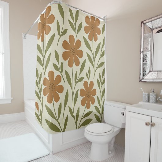 Orangefarbener Duschvorhang (Beispiel)