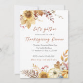 Orangefarbener Erntedank in Beige Einladung (Vorderseite)