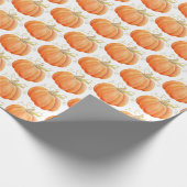 Orangefarbener Erntedank Kürbisfarbe gemustert Geschenkpapier (Ecke)