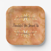 Orangefarbener Erntedank Party Herbstleere Pappteller (Vorderseite)